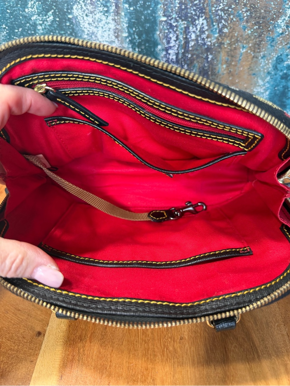 Dooney & Bourke Classic Tartan Plaid Bitsy Mini Domed Satchel Bag - Picture 5 of 12